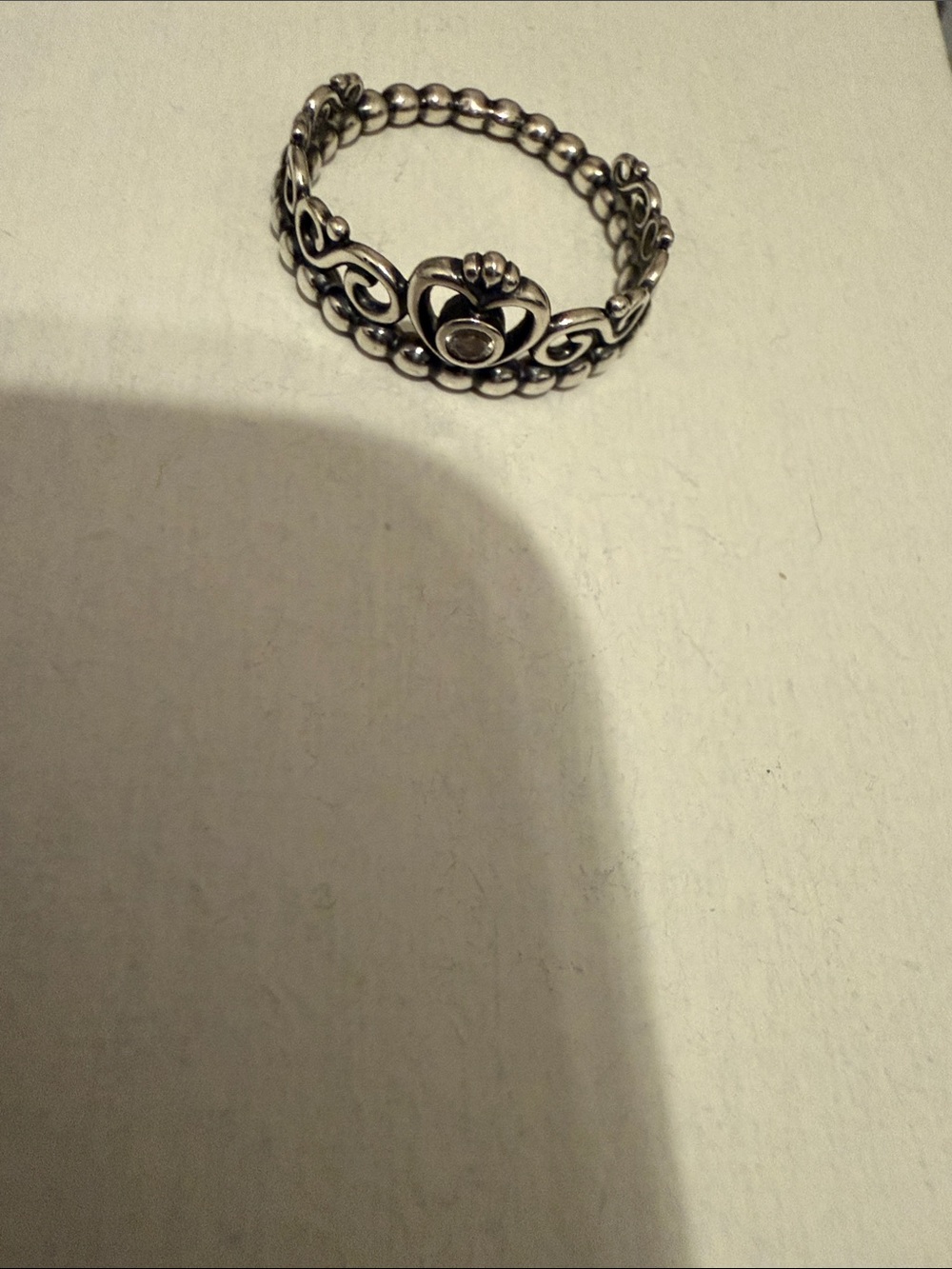 Pandora Princess Tiara Crown Ring: 925 Sterling Silver; Size 8.5